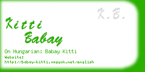kitti babay business card